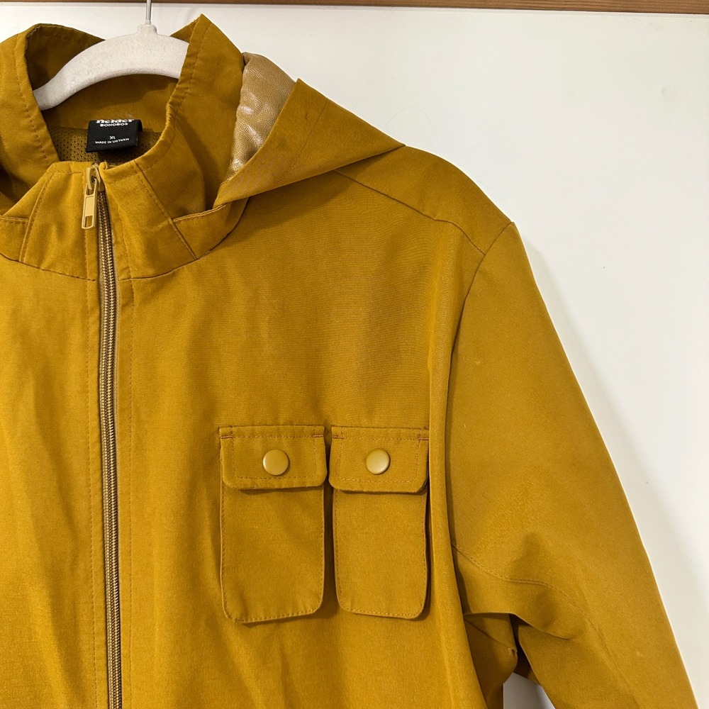 Fielder by Bonobos Utility Jacket Mens XL Mustard Hooded Full Zip Gorpcore